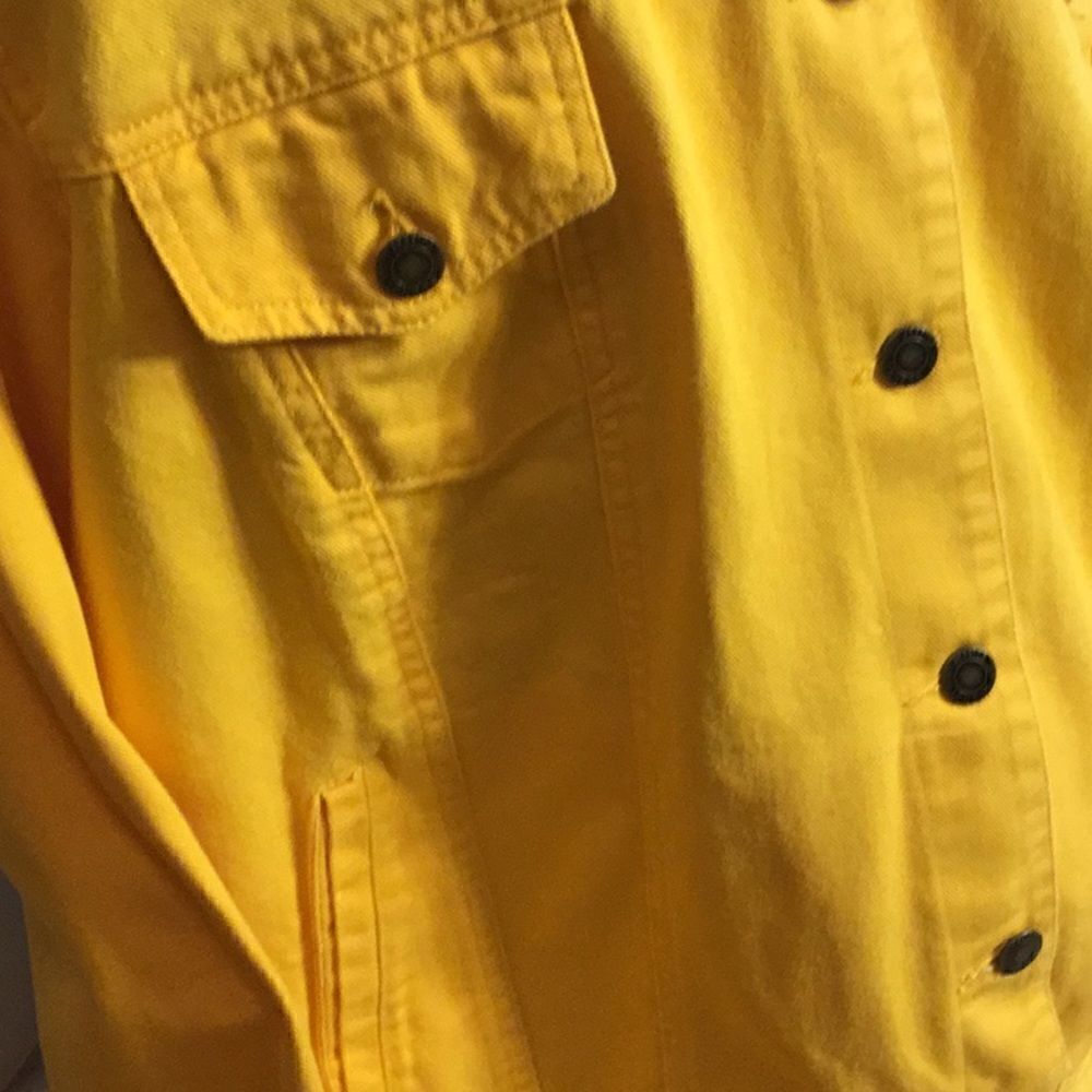 100% cotton utility jacket in brilliant yellow in size 32 w by JESSICA LONDON - Picture 6 of 12